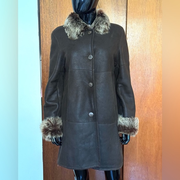 Siennastudio brown shearling jacket - Picture 12 of 13
